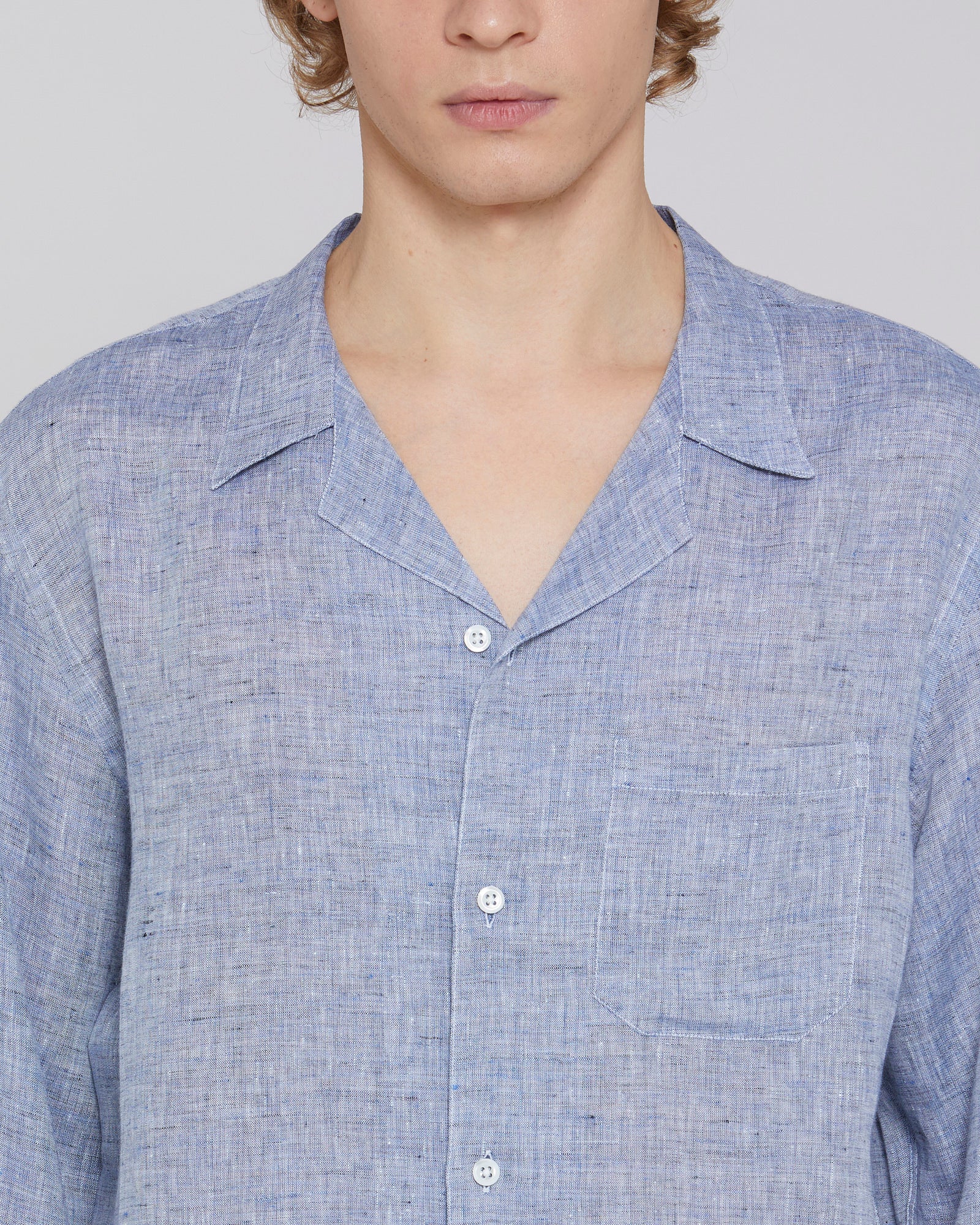 Linen shirt with Cuban collar