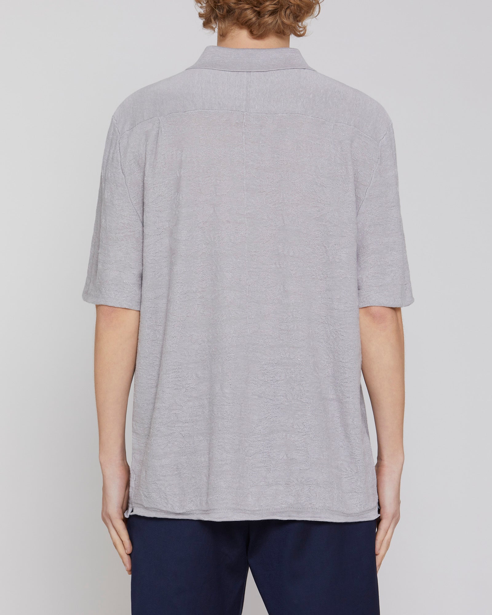 Shirt collar in knit fabric