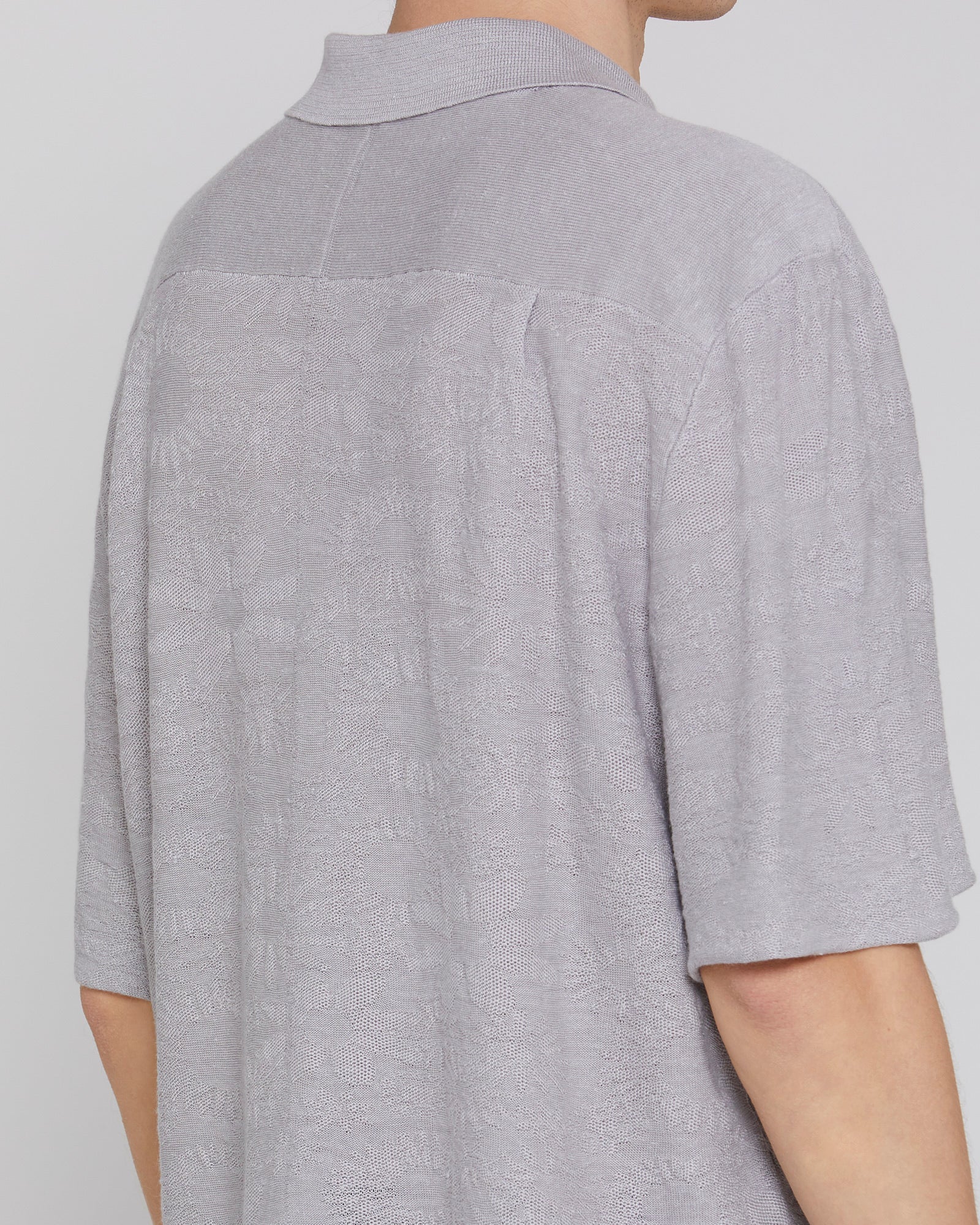 Shirt collar in knit fabric grey